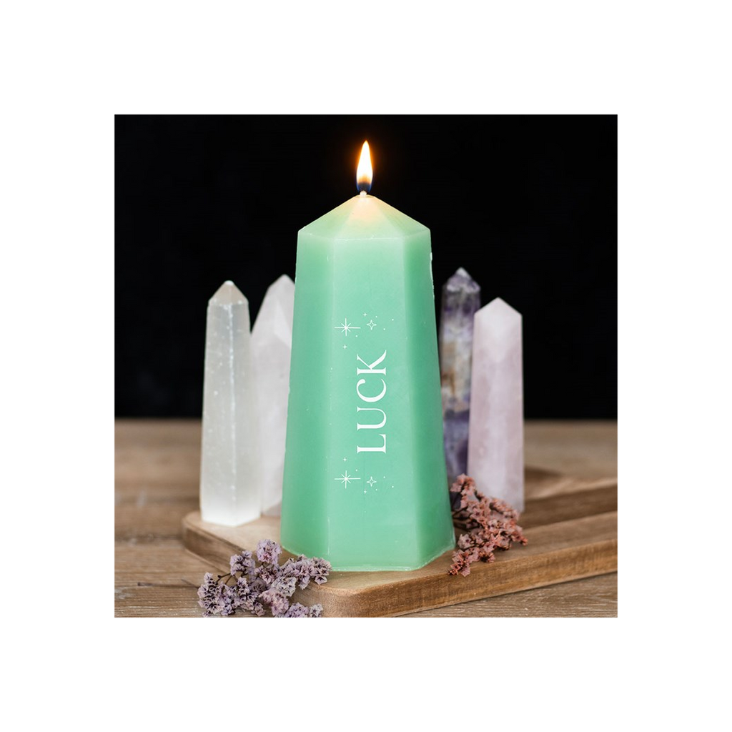 Luck Crystal Candle with Rough Green Aventurine